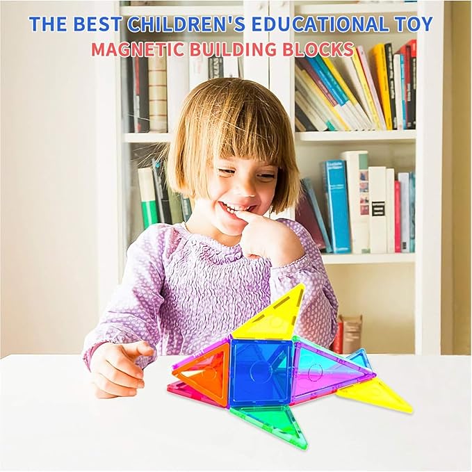 Magnetic Tiles Starter Set Building Blocks Toys STEM Educational Learning Magnet Toy Preschool Montessori Boys & Girls Smart Unlimited Creative Kit Games Gifts for Age 3+ Kids Toddlers