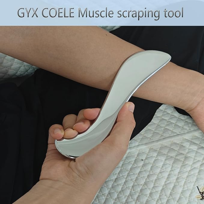Muscle Scraper Tool Set, Stainless Steel IASTM Soft Tissue Scraping Massage Tools for Physical Therapy,Fascial Release, Scar Tissue Massage, 4 Piece