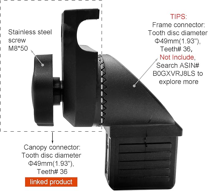 Garden Swing Plastic Fittings for Mainstays Belden Park Swing Version III, 1.93" Gear with 36 Teeth(2PCS/CTN)