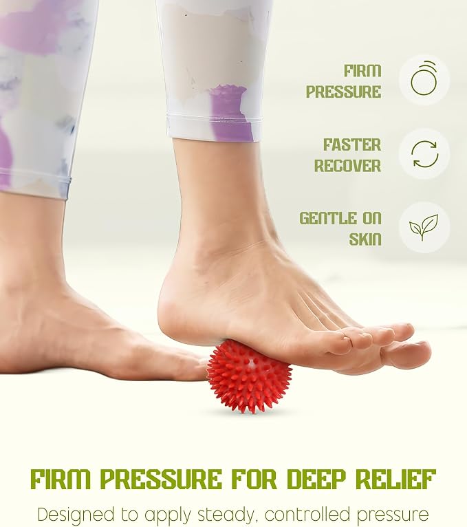 Foot Roller Massager for Plantar Fasciitis Relief, Neuropathy, Reflexology Trigger Point Foot Massager Roller, Feet Rollers with Spike Ball to Relieve Stress and Tight Muscles, Deep Tissue Massage