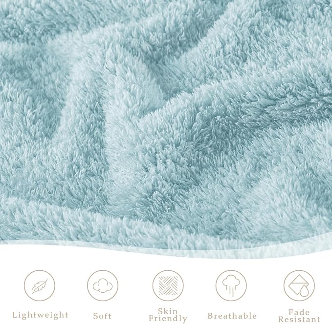 Exclusivo Mezcla Fleece Twin Size Blanket for Couch and Bed, 60" x 80" | Super Soft and Cozy Fluffy Blanket for Women, Lightweight and Fuzzy Blanket for Teens Back to School, All Season, Slate Blue