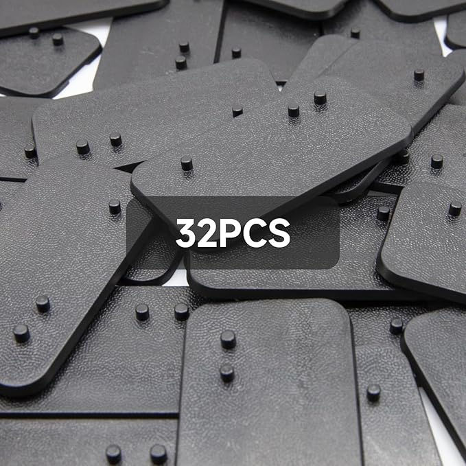 32 Pieces Plastic Action Figure Display Stand Base ,Multi-PEG Model Support Stand Compatible with 6 inch Star Wars Black Series Figure Toy (32PCS-Black-Square)