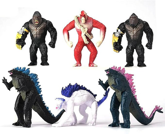 Set of 6pcs Action Figures King of The Monsters Dragon - Highly Detailed and Articulated 5" Tall Collectible Toys