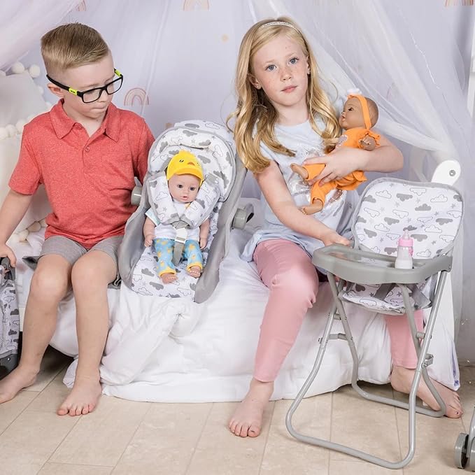 ADORA Durable Twinkle Star Baby Doll High Chair for Feeding and Imaginative Pretend Play, Suits Most Stuffed Animals, Plush Toys, and Dolls up to 16 inches, Birthday Gift for Ages 3+