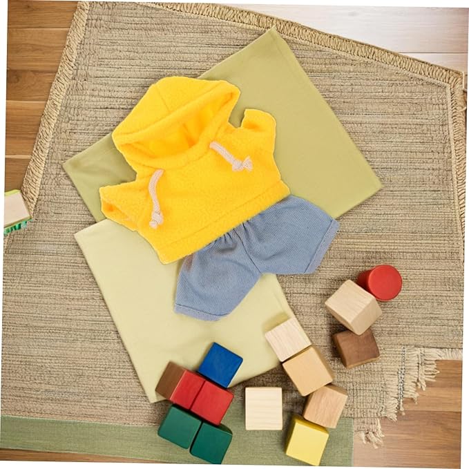 NUOBESTY Plush Doll Clothing Set for Stuffed Animals Soft Hoodie and Jeans Outfit for Dress Comfortable and Cute Plush Bear Clothes
