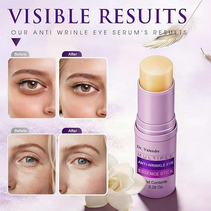 Eye Balm Stick for Anti-Wrinkle & Tightening with Hexapeptide, Hyaluronic Acid, Collagen & Vitamin E – Nourishing & Hydrating Balm for Fine Lines, Dryness, and Smooth Under-Eye Skin – For Daily Use