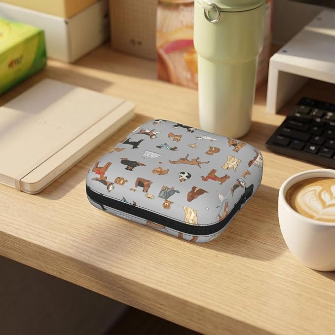 Dog Dogs Funny Pets Period Bag For Women,Portable Sanitary Napkin Period Pad Pouch For Purse, Small Make Up Bags
