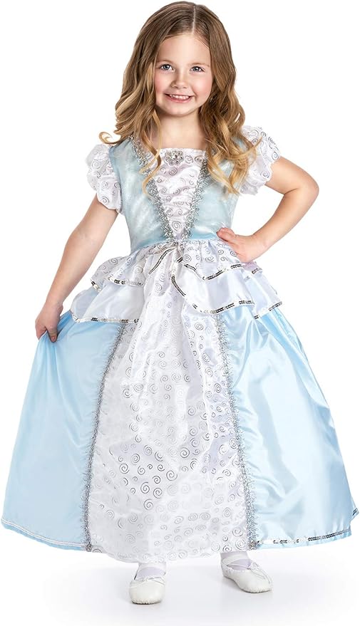 Cinderella Princess Dress Costume with Headband, Necklace, and White Glove Accessories Medium Age 3-5