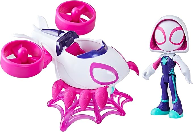 Marvel Ghost-Spider Copter Set, 4-Inch Scale Action Figure with Vehicle & Accessory, Preschool Super Hero Toy