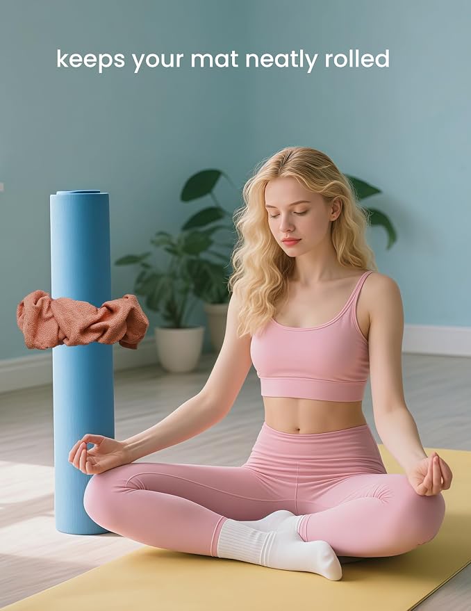 Yoga Mat Scrunchie - Holds Your Yoga Mat in Style - Durable & Elasticity Fabric - Fits All Standard Yoga Mats (mat not included)