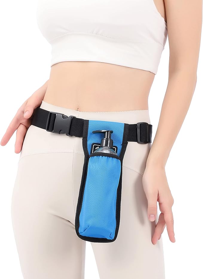 Massage Bottle Bag Massage Therapist Holster Massage Lotion Holster Massage Oil Holster（YR-1KD-Blue）
