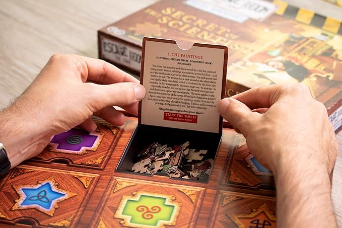 Escape Room: Puzzle Adventures - Secret of The Scientist Jigsaw Puzzle & Escape Room Board | 1-2 Players - Games for Family Game Night | for Kids and Adults Ages 16+ | English Version