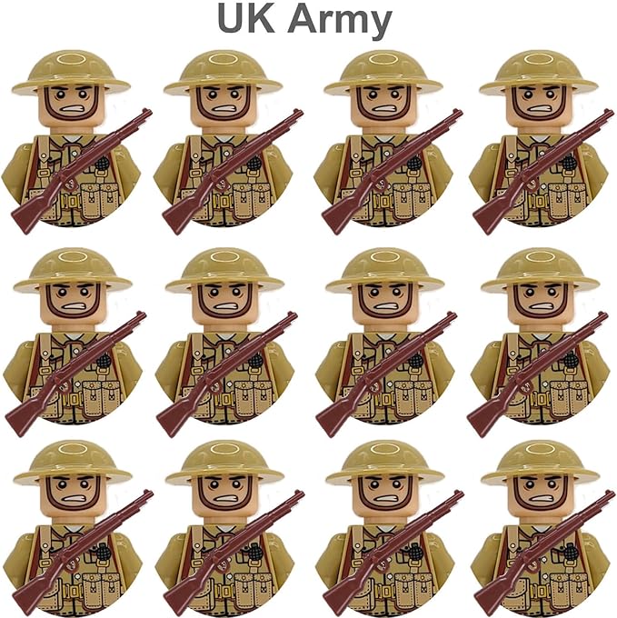 WW2 Military People Building Set Army Men Action Figures, World War 2 Soldier Figures American vs German Army Battle WW2 Playset / 100 pcs (Armey Men 2)