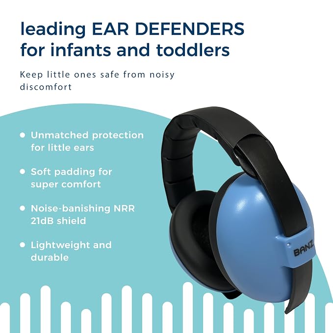 Baby BanZ Earmuffs Infant Hearing Protection – Ages 0-2+ Years – The Best Earmuffs for Babies & Toddlers – Industry Leading Noise Reduction Rating – Soft & Comfortable – Baby Ear Protection