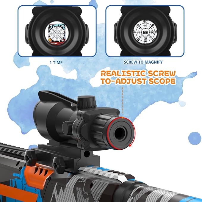 Automatic Toy Foam Blaster with Scope, Electric Toy Gun Dart Blaster with 120 Foam Darts for Nerf Guns, IR, Flashlight, Goggles, Air Pocket Technology Outdoor Shooting Game Kids Toys for 8-12 -Blue