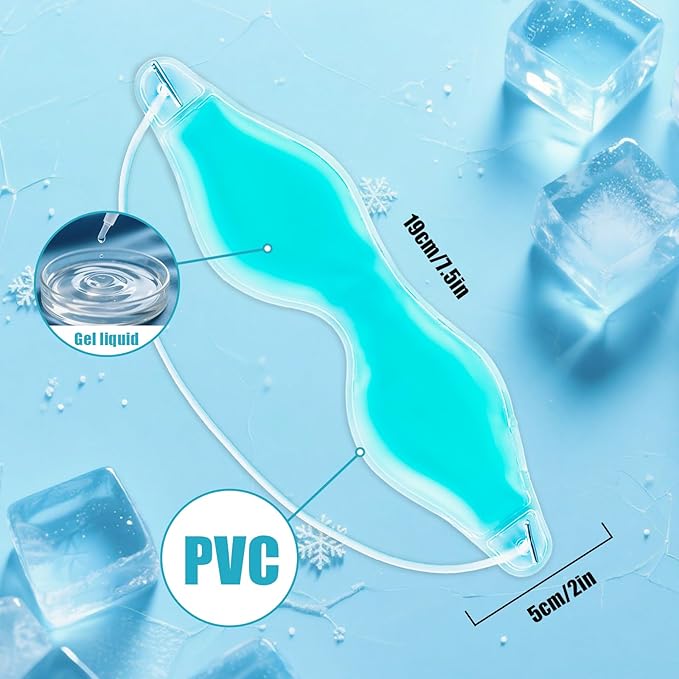2 Therapeutic Spa Gel Bead Eye Masks - Hot/Cold Reusable Ice Packs - Compress Therapy for Puffy Eyes, Dark Circles, Headaches, Migraines, Stress Relief