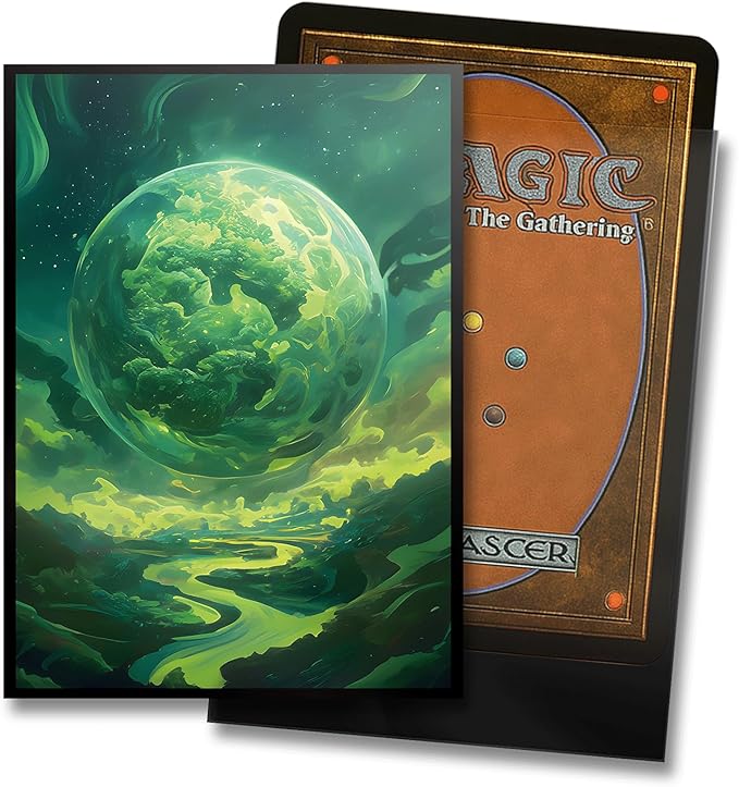 MTG Card Sleeves - Forest - Planet Basic Lands Series - Ultra Clear Front & Matte Finish Back, 100 Count Standard Size Matte Art Sleeve for Magic The Gathering