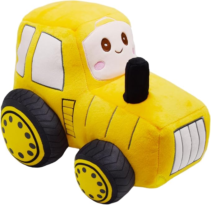 Soft Plush Tractor Stuffed Truck Toy Super Cute Car Plushie Throw Pillow Excellent Gifts for Kids or Birthday Party 12 Inches (Yellow)