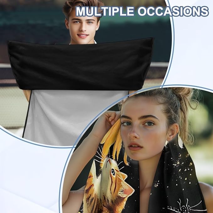 INSTANTARTS Sunflower Cat Towel Car Seat Covers Seat Belt Cover Pad Multi-Use Car Seat Towel Cover