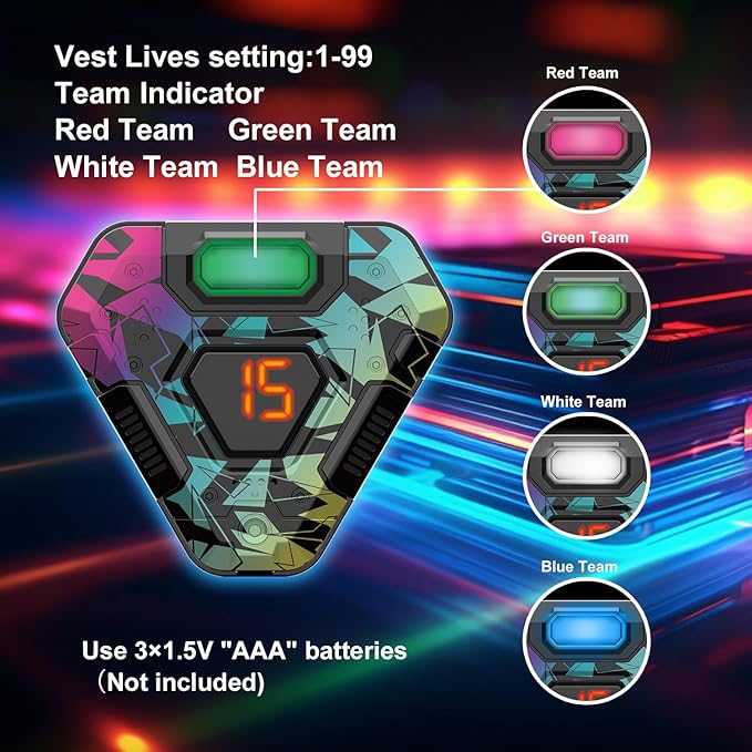 Laser Tag Set of 4, Lazer Tag Game for Kids Indoor & Outdoor Play, Gift Ideas for Kids Teens and Adults, Cool Toys for Teenage Ages 8 9 10 11 12+Year Old Boy & Girls