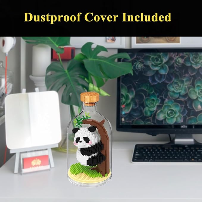 Creative Panda Toy Building Set,Adult Mini Animal Friend Set,Party Favors Gift for Kids,Animal Lovers Office Home Decor Building Block,New Year Easter Birthday Gift for Boys Girls(Climbing)