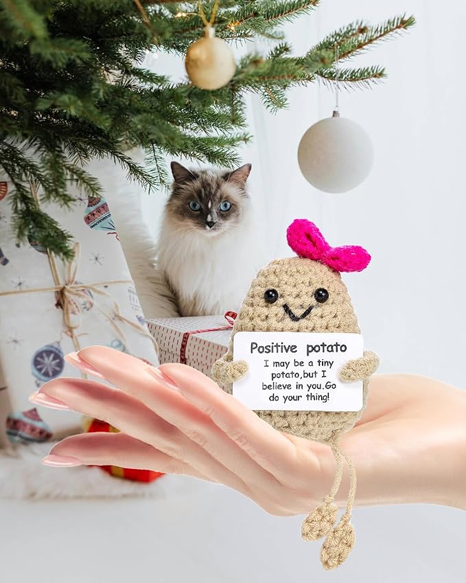 Positive Potato Crochet Mini Knitted Toy Home Decorations Encouragement Gifts (Ms. Potato)