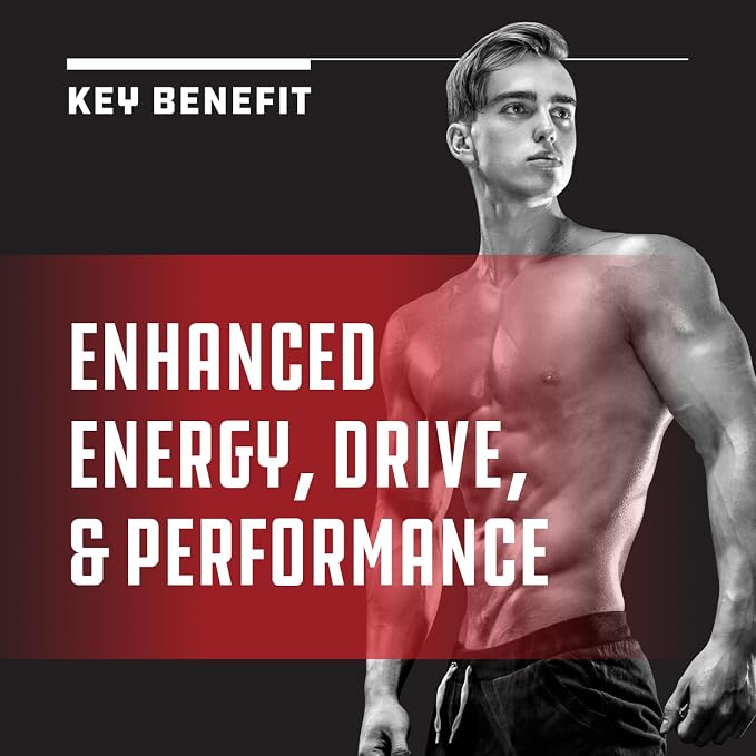 Extra Strength Testosterone Booster for Men - Natural Supplement for Men with Horny Goat Weed Maca Root Tongkat Ali and Saw Palmetto Extract for Muscle Enlargement Stamina and Strength - 60 Count