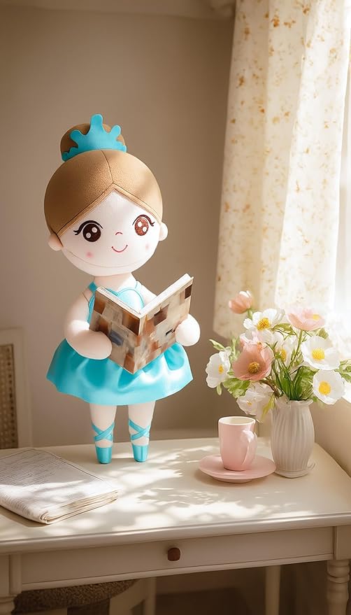 Gloveleya Baby Girl Gifts Dolls Soft Plush Toy Ballet Girl Doll Mint Green 14 Inches with Gift Box…
