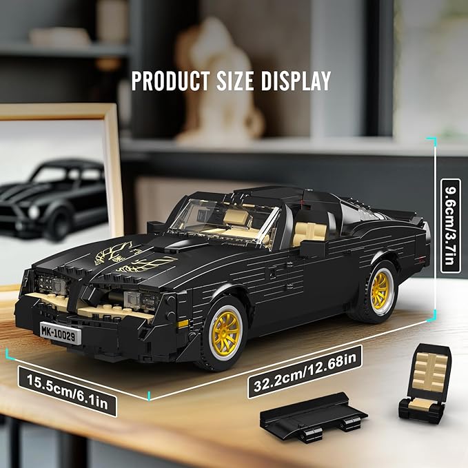 Mould King 10029 Car Model Toys MOC Bricks Collectible Sportscar Building Blocks, Racing Car Building Kits for Adult, Static Version 1,557 Pieces