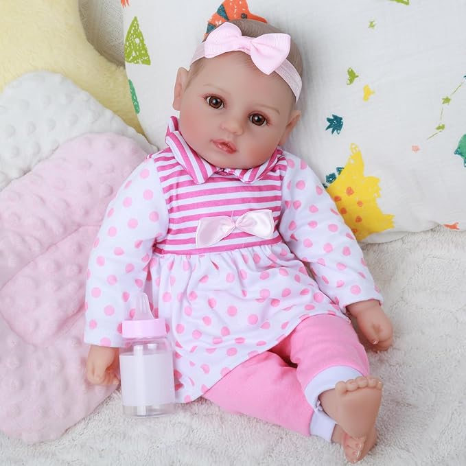 WOOROY Baby Doll, 18 inch Cute Realistic Baby Dolls Large Soft Body Baby Doll, Real Life Baby Dolls with Accessories for 3+ Year Old Girls Gifts, Pretend Play, Collection