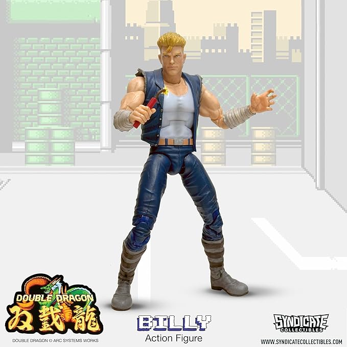 Toynk Double Dragon Billy Lee 7-Inch Deluxe Articulated Action Figure with Accessories