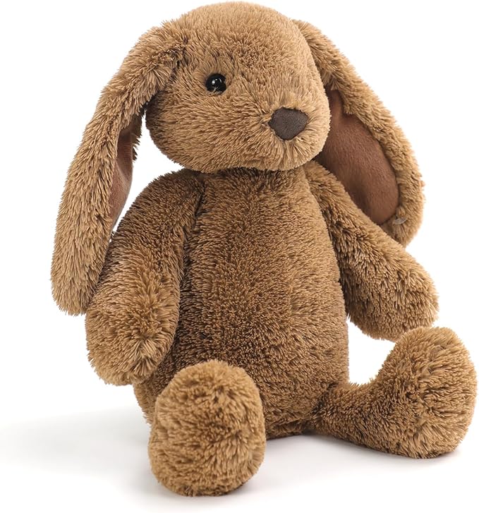 RECUR Plush Rabbit Stuffed Animals Toy,Soft Plushie Brown Rabbit,12 Inches,Adorable Gift for All Ages