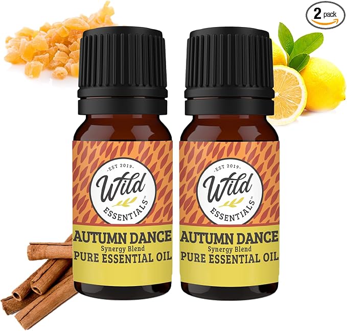 Wild Essentials Autumn Dance 100% Pure Essential Oil Synergy Blend 2 Pack - 10ml, Therapeutic Grade, Warming, Potpourri, Comfort, Made and Bottled in The USA