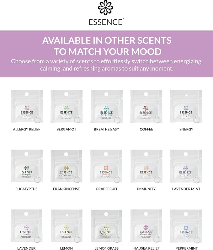 HONÉ Essence Wearable Aromatherapy Nasal Diffuser – Lavender Essential Oil Nose Ring Silicone Inhaler for Stress & Mood Support - Made in USA & Travel-Friendly (3 Pack)