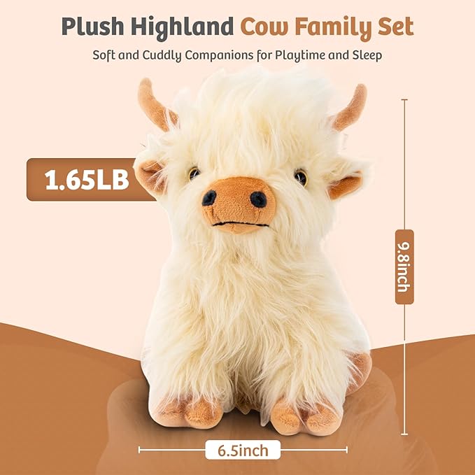 MARYSUN Microwavable Highland Cow Stuffed Animal - Weighted Stuffed Animal Plush, Heating Pad, Cozy Gift for Girls|Women|Kids|Elderly People