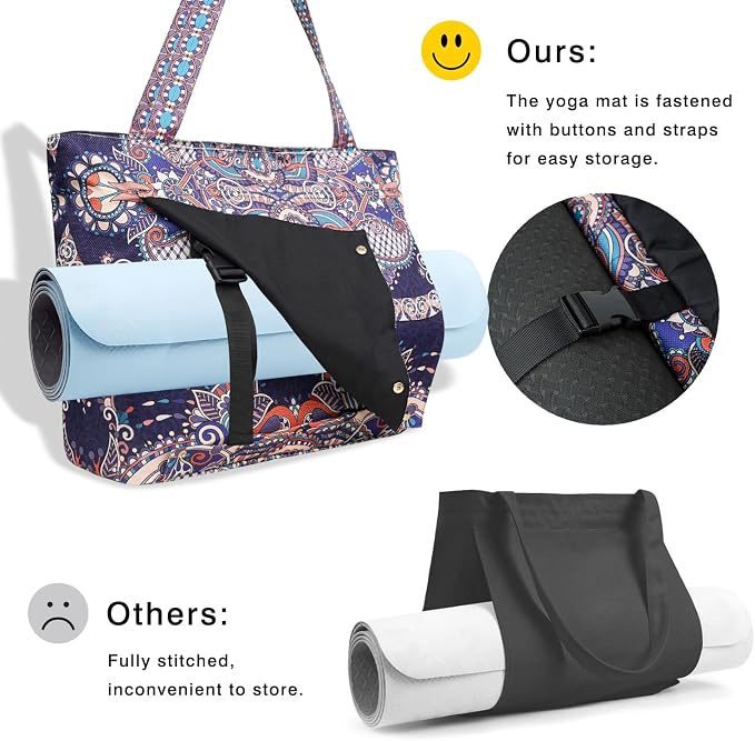 Yoga Mat Bag Yoga Bags and Carriers Fits All Your Stuff Yoga Tote Bag with Zipper Pocket Yoga Mat Carrier Pilates Bag Take in Out Mat Easily