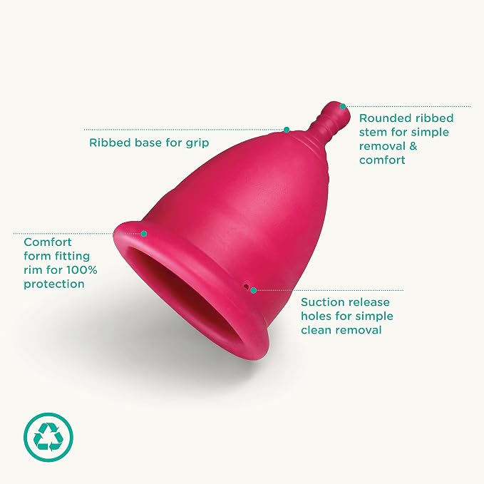 Oi | Organic Initiative - Menstrual Cup | Large - Adult, Wear for 12 hrs | Reusable, Leak Free (30ml) | Tampon and Pad Alternative