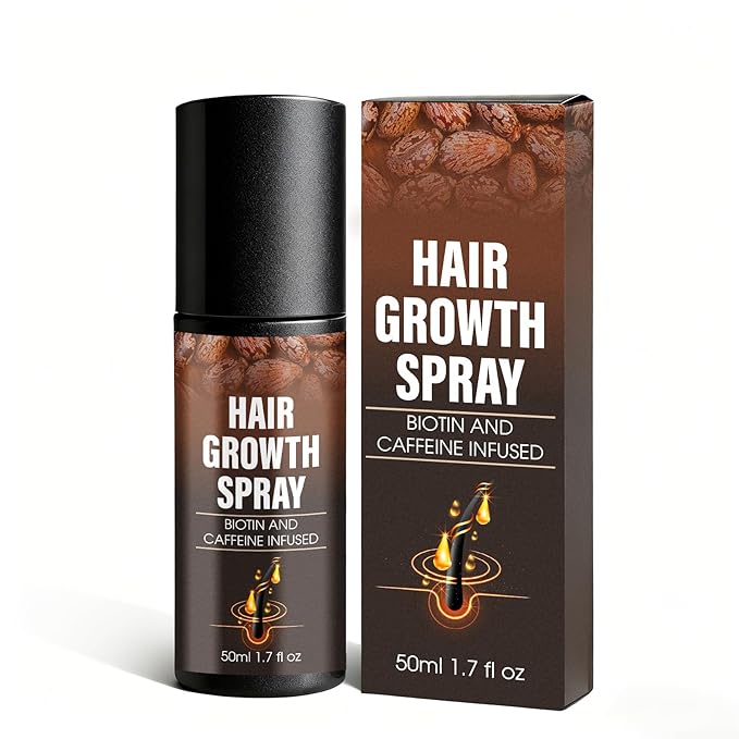 Hair Growth Spray, Hair Growth Oil Spray, With Biotin, Ginger Root Extract, He Shou Wu, Castor Oil, Reduced Shedding, Hydration and Silky Texture for Women & Men - 50ml (1)
