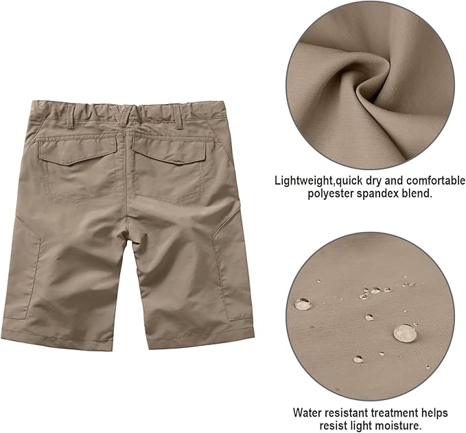 linlon Kids' Cargo Pants, Boy's Casual Outdoor Quick Dry Waterproof Hiking Climbing Convertible Trousers #9016