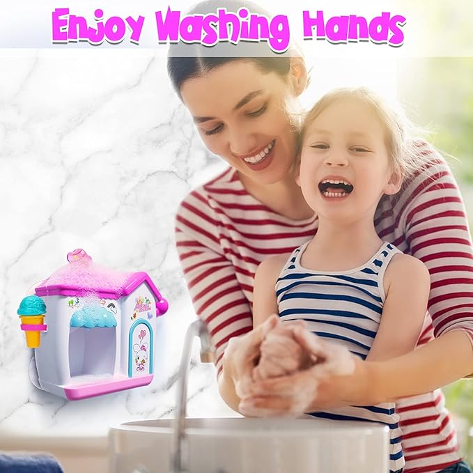 AugToy Bath Toys for Toddlers 3-5 Years, Ice Cream Foam Maker Bath Toys for Kids Ages 4-8, Bubble Pretend Cake Play Set Bathtub Toys Age 3 4 5 Year Old Girls Boys Valentines Birthday Gifts Idea