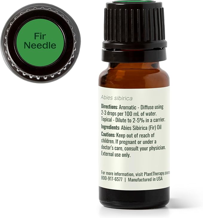 Plant Therapy Fir Needle Essential Oil 10 mL (1/3 oz) 100% Pure, Undiluted, Fresh Scent, Respiratory Support, DIY Cleaners