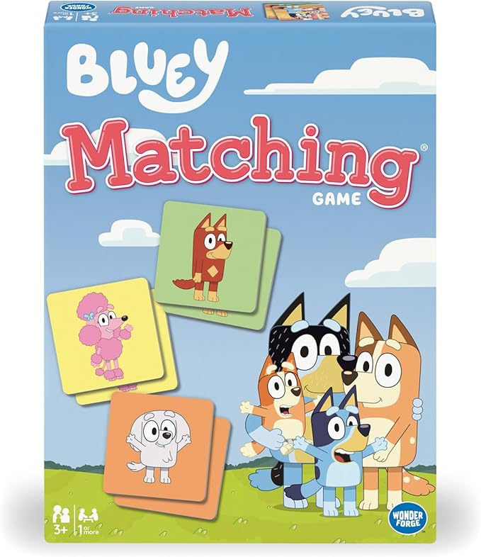 Wonder Forge Bluey Matching Game - Family & Toddler Games - Educational Toys - Memory & Brain Games for Kids Ages 3-5, Indoor Recess