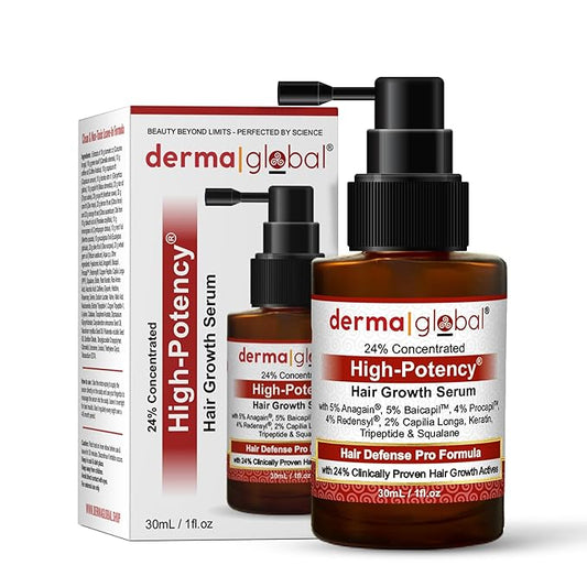 High Potency® Hair Growth Serum – Hair Defence Pro Formula | 24% Clinically Proven Actives with 5% Anagain, 5% Baicapil, 4% Procapil, Redensyl, 2% Capilia Longa, Niacinamide & Copper Peptide 30 mL