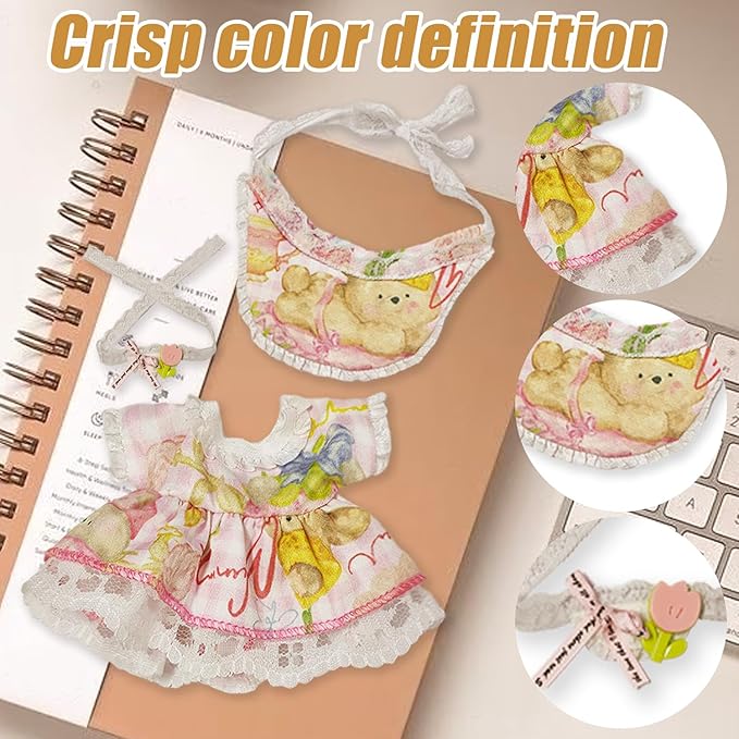 17cm Dolls Clothes,6.7 Inches Cute Doll Clothes Set,Doll Accessories for Collectors,Dress Up Doll Clothing Set Replacement Fashion Outfit Collection(NO Dolls)(Style 2)