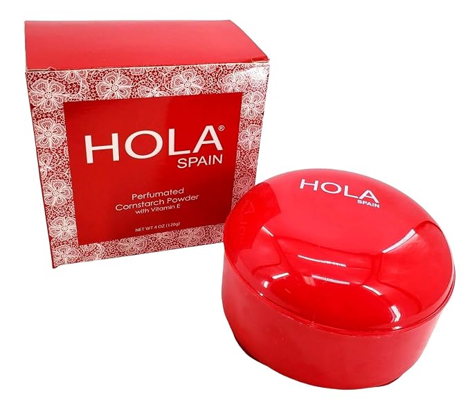 Hola Spain Skin Petal Body Talc Dusting Powder & Puff 4 oz.