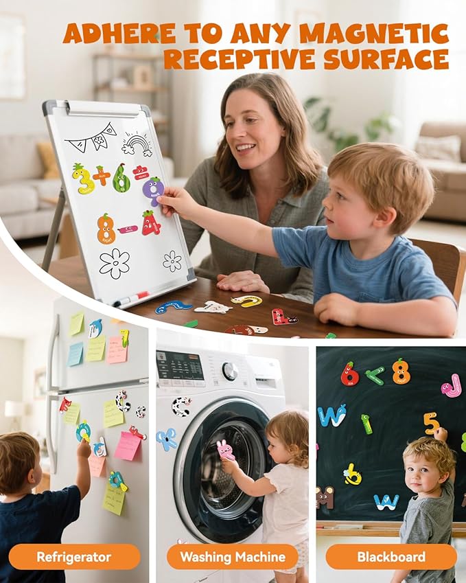 78 PCS Magnetic Letters, Large Cute Animal Alphabet Magnets for Fridge, Uppercase & Lowercase ABC Educational Toy, Choke-Proof Toddler Learning Toys for Kids Toddlers Preschool Learning Spelling