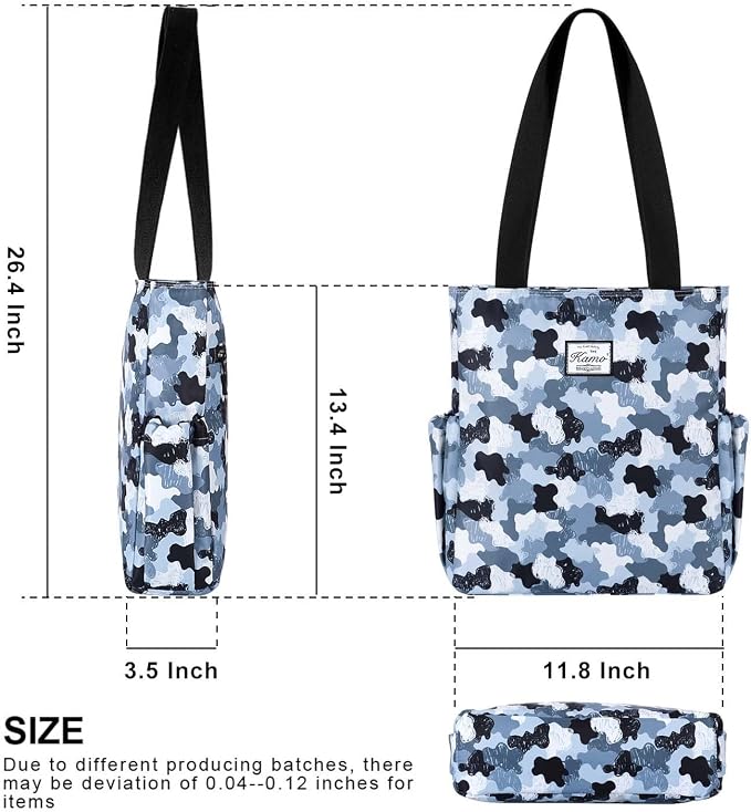 KAMO Floral Tote Bag - Waterproof Lightweight Handbags Travel Shoulder Bag for Hiking Yoga Gym Swimming Travel Beach