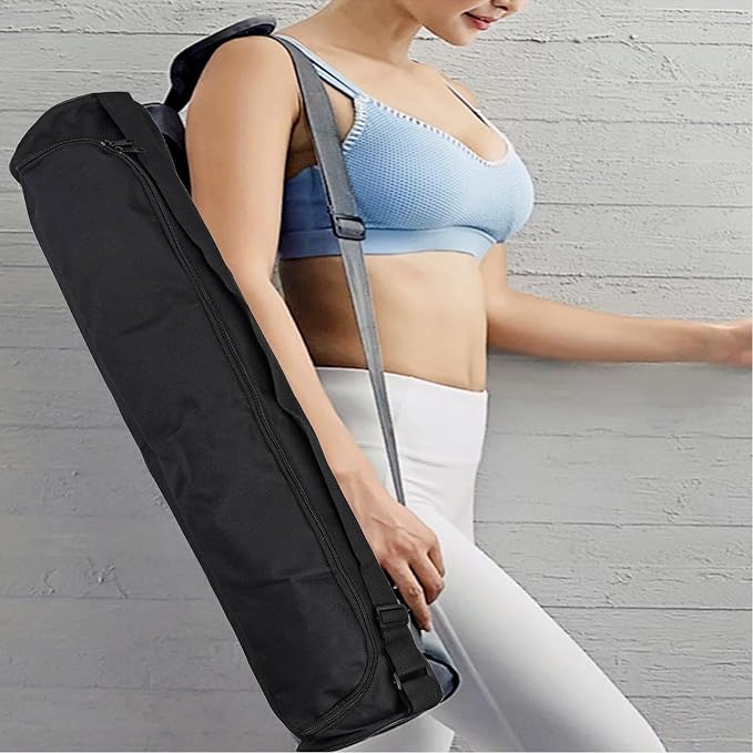 Yoga Mat Bag,Oxford Carry Case with Adjustable Strap,Lightweight Holder for Gym Fitness Travel Sports,Fits 28.3 x 6.3 Inch Mats