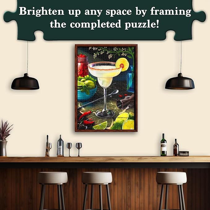 Jigsaw Puzzle 1000 Pieces - The Margarita, Brain-Boosting Fun for Adults, Families, Friends, Game Nights, Poster Included, Gifts for Cocktail Lovers, Finished Size 27.5" x 19.5"