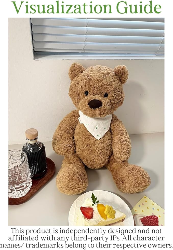 14-15"/36cm Bartholomew Overalls Set with Reversible Bandana 2-Piece Clothes for Teddy Bear（NO Doll）